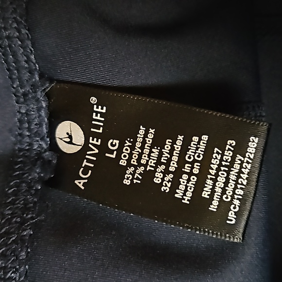 Active Life Athletic Leggings Side Pockets Half Mesh Legs Women's Large Stretchy - Picture 5 of 15